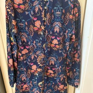 Madeline Navy and Orange Floral Mini Dress